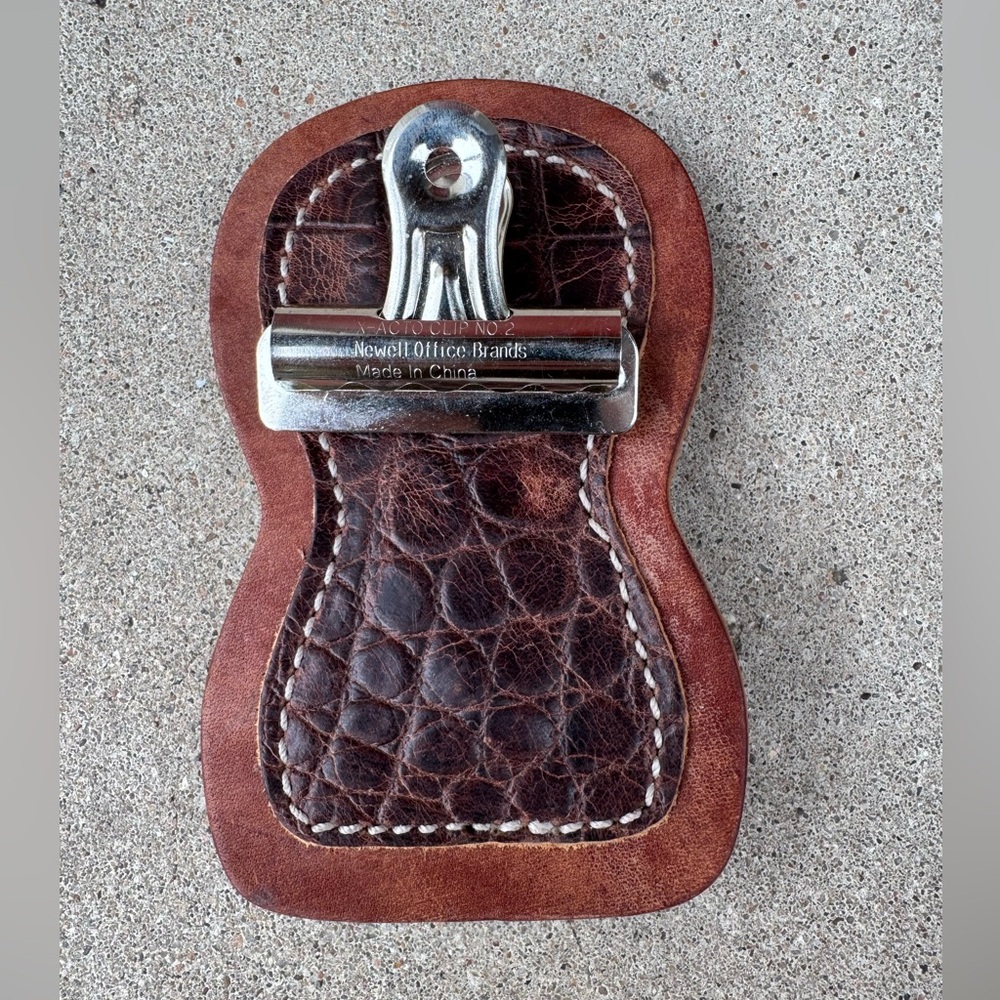 Leather and Crocodile Leather Livestock Show Number Holder